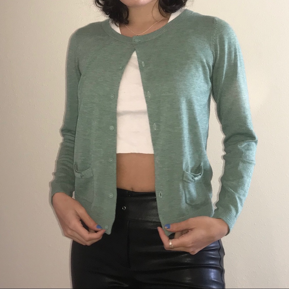 Green cardigan